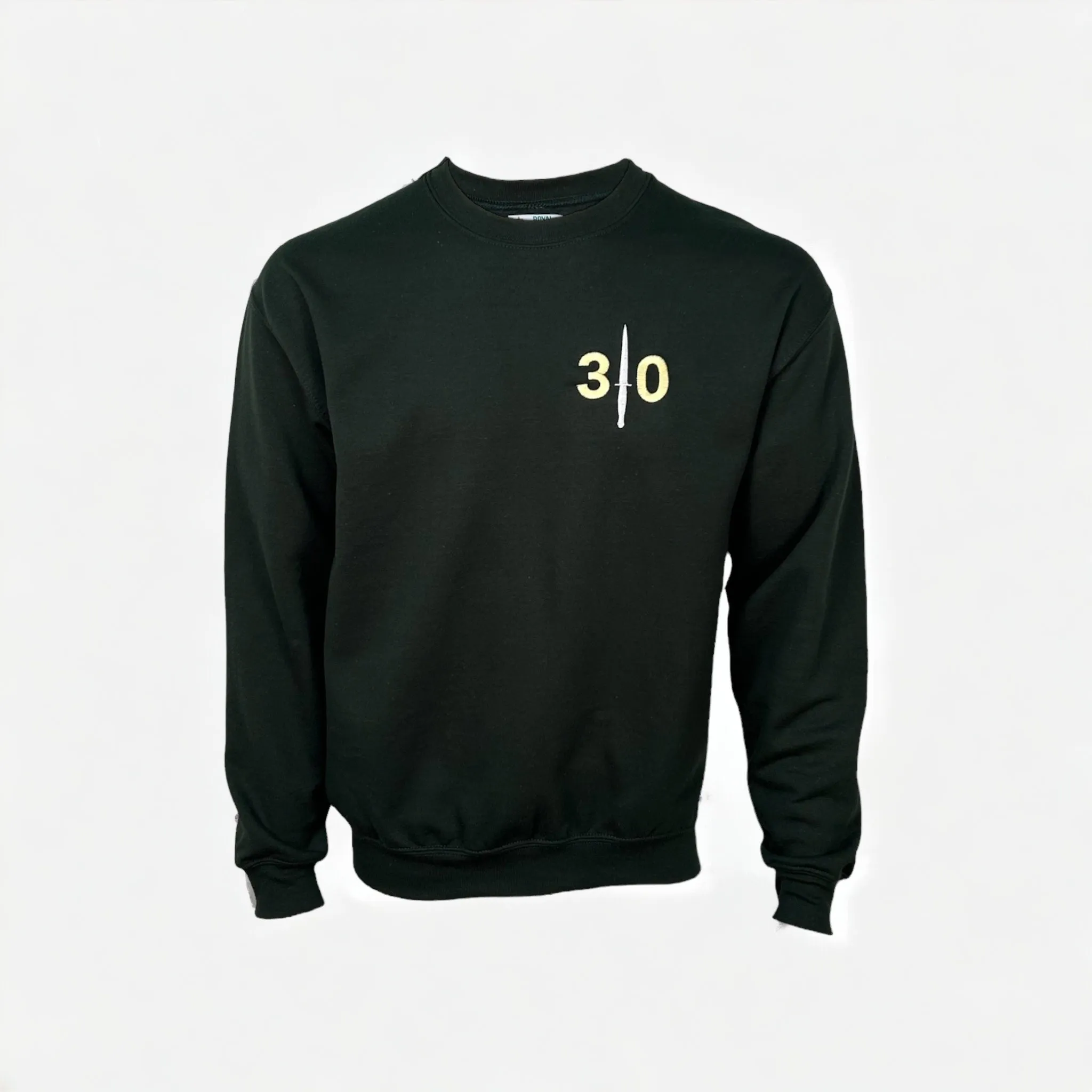 30 Commando Embroidered Bottle Green Sweatshirt