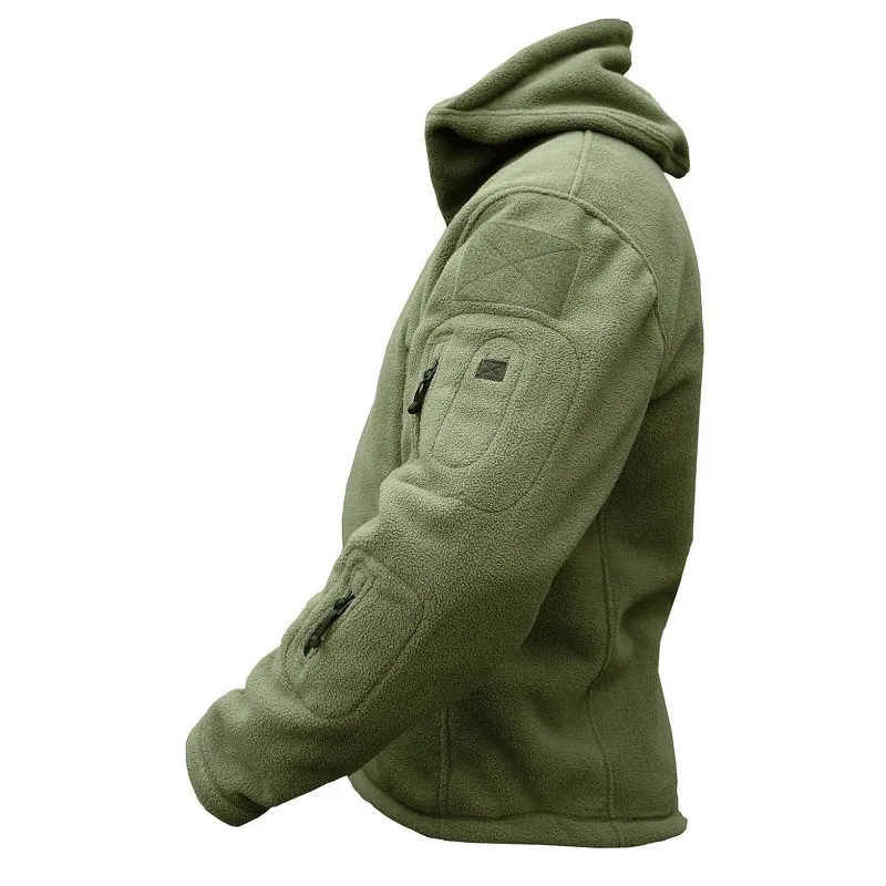 Airsoft Military Jackets for Men / Male Fleece Tactical Thermal Hooded Jacket / Autumn Outerwear