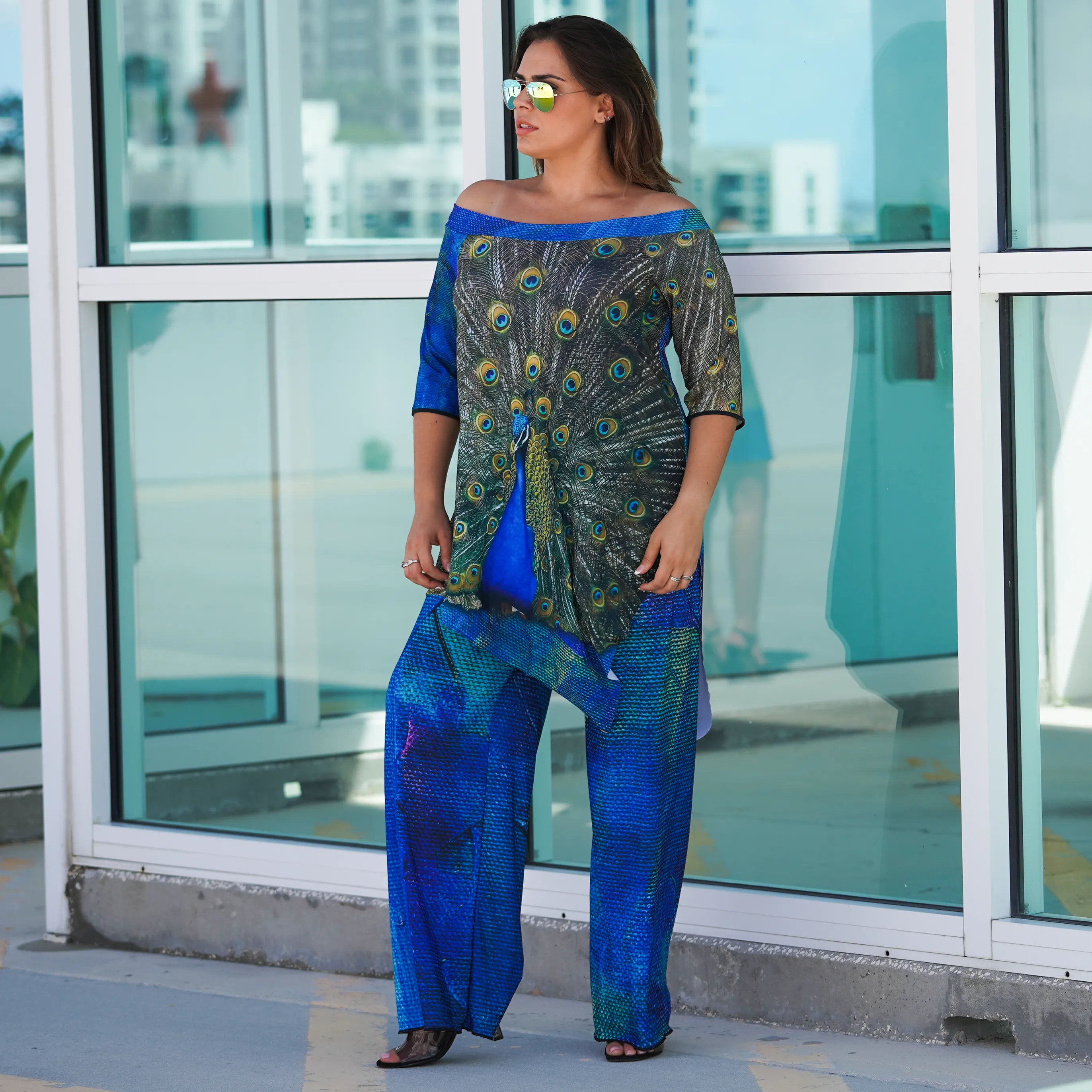 Ananda Pants in Peacock print