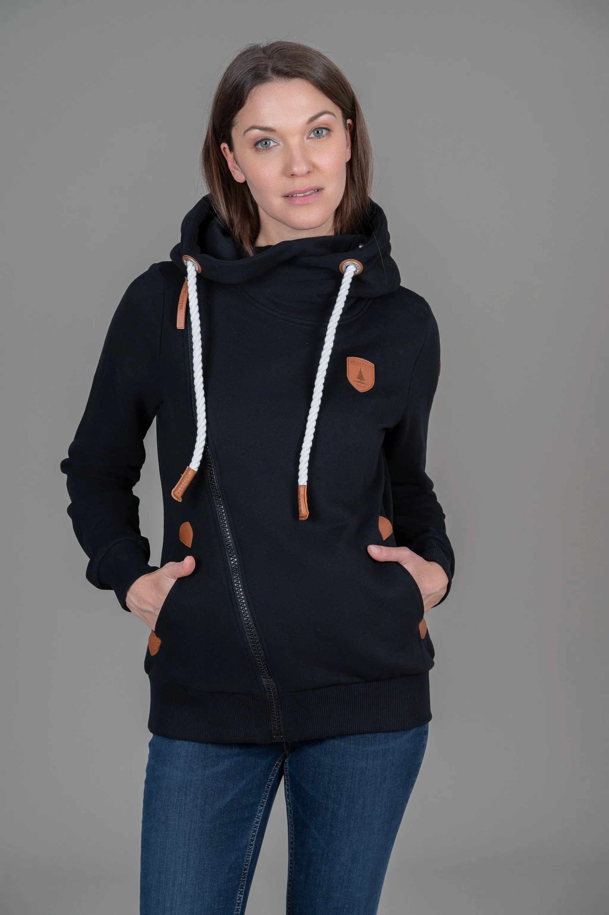 Athena Black Full-Zip Hoodie