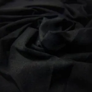 Black Bamboo Hemp Stretch French Terry Fabric - 380 GSM