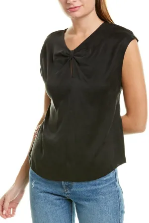 Black Relaxed Top With Details At Front