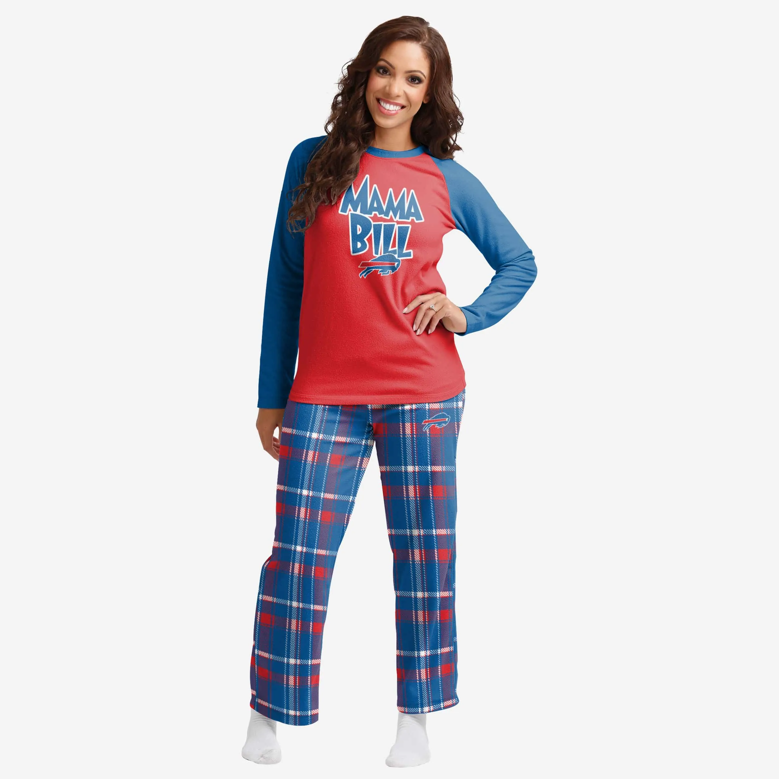 Buffalo Bills Womens Plaid Family Holiday Pajamas