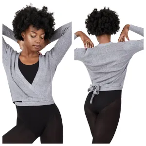 Capezio - Ribbed Knit Wrap Sweater - Adult (11381W) - Heather Gray