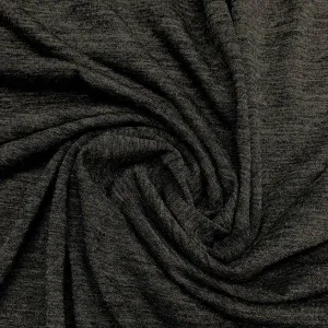 Charcoal Heather Bamboo/Merino Wool Stretch French Terry Fabric