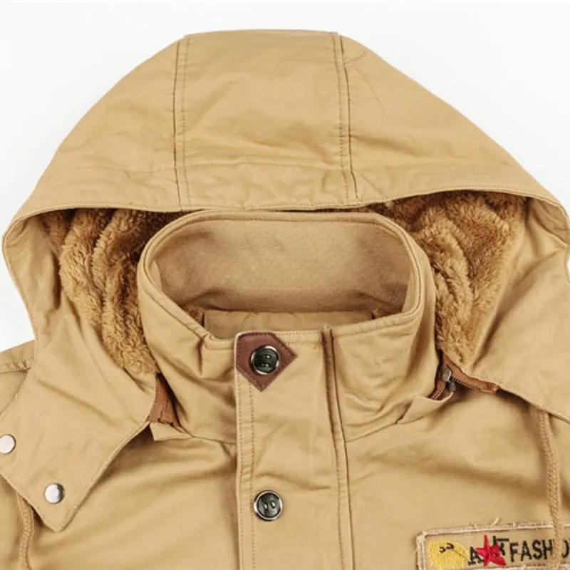 CLEARANCE / Male Winter Fleece Jackets / Warm Hooded Coat / Thermal Thick Outerwear