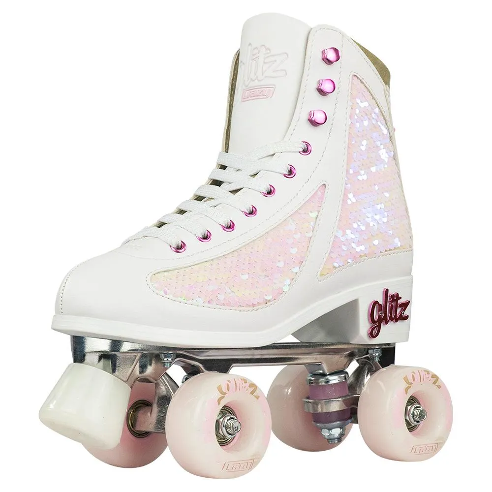 Crazy Skates Glam Quad Skates - White & Pearl