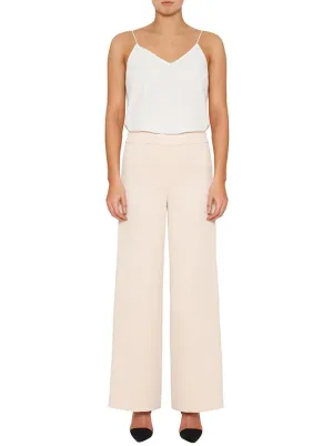 Day To Night High Waisted Wide Leg Pant- Nude