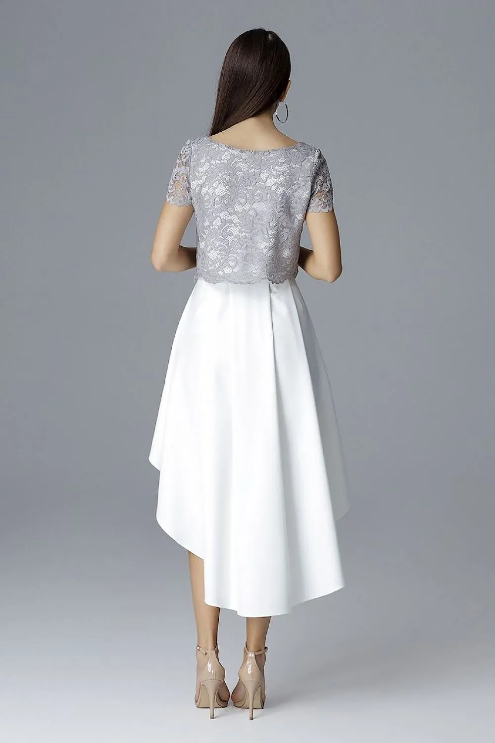 Elegant Lace and Trendy Asymmetrical Skirt Set