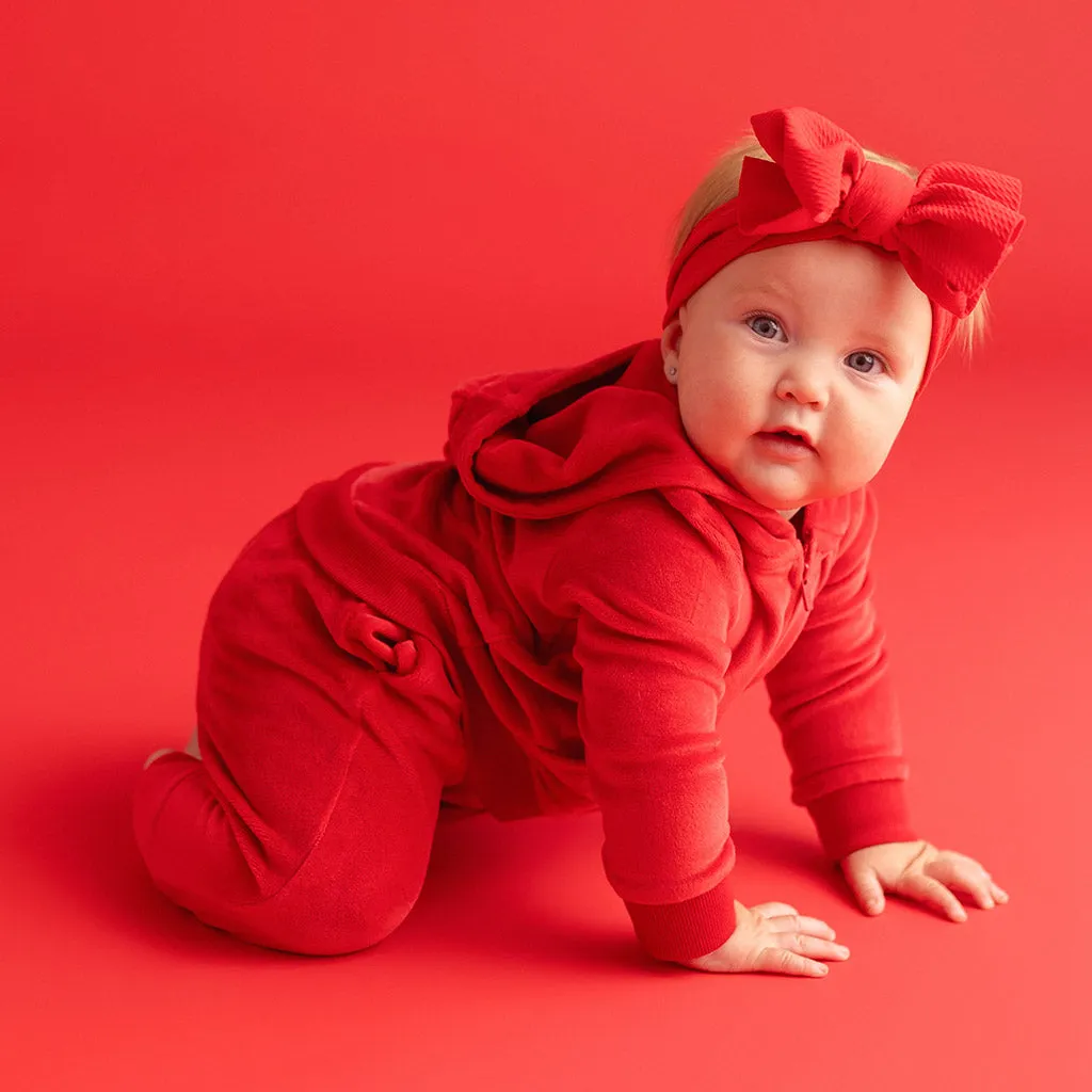 Garnet Red Velour Joggers