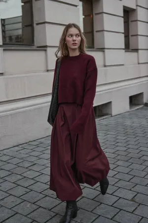 Gathered Skirt Burgundy