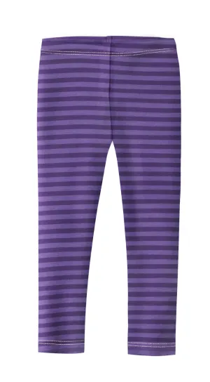 Girls Soft Stripe Leggings  | Purple