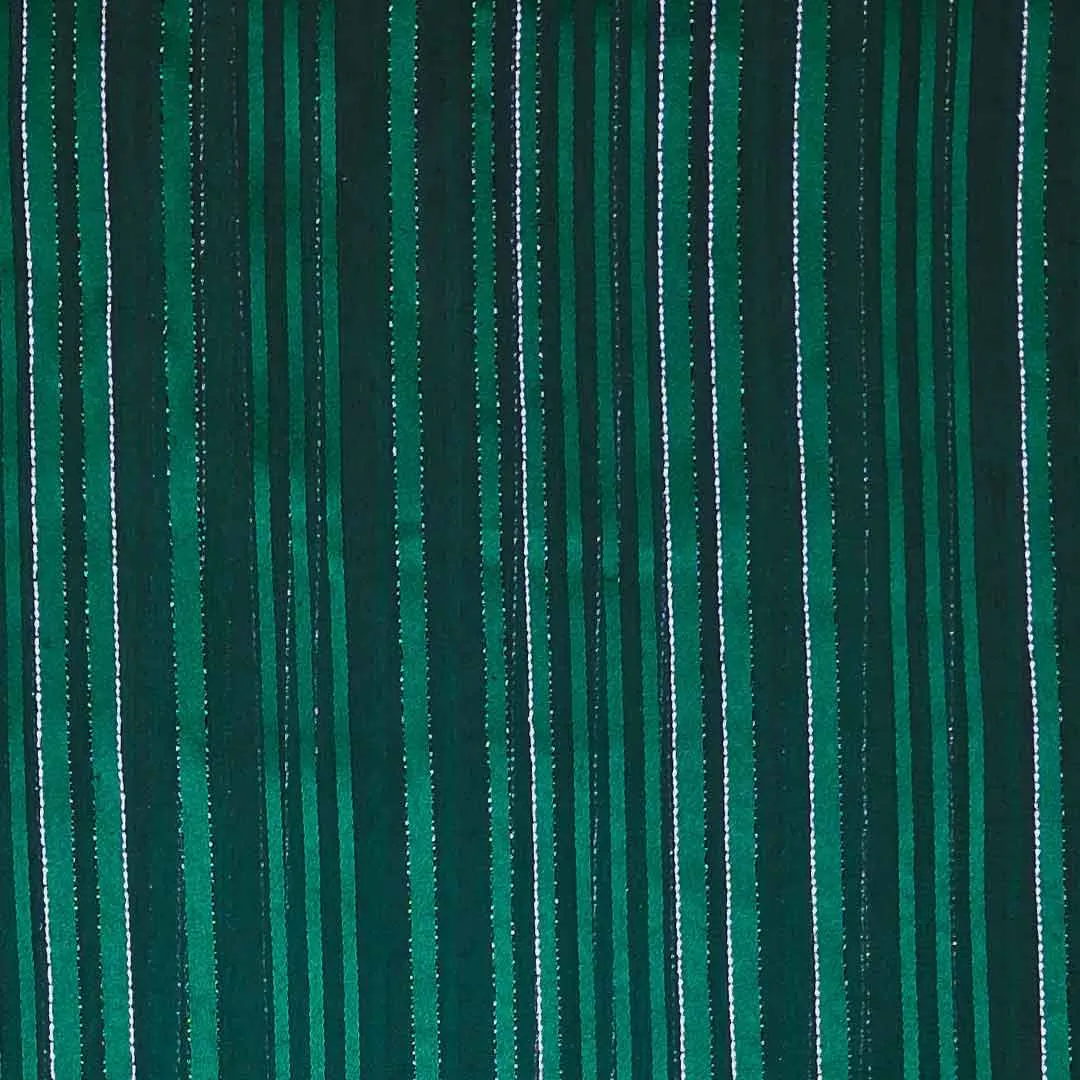 Green Stripes Printed Georgette Fabric