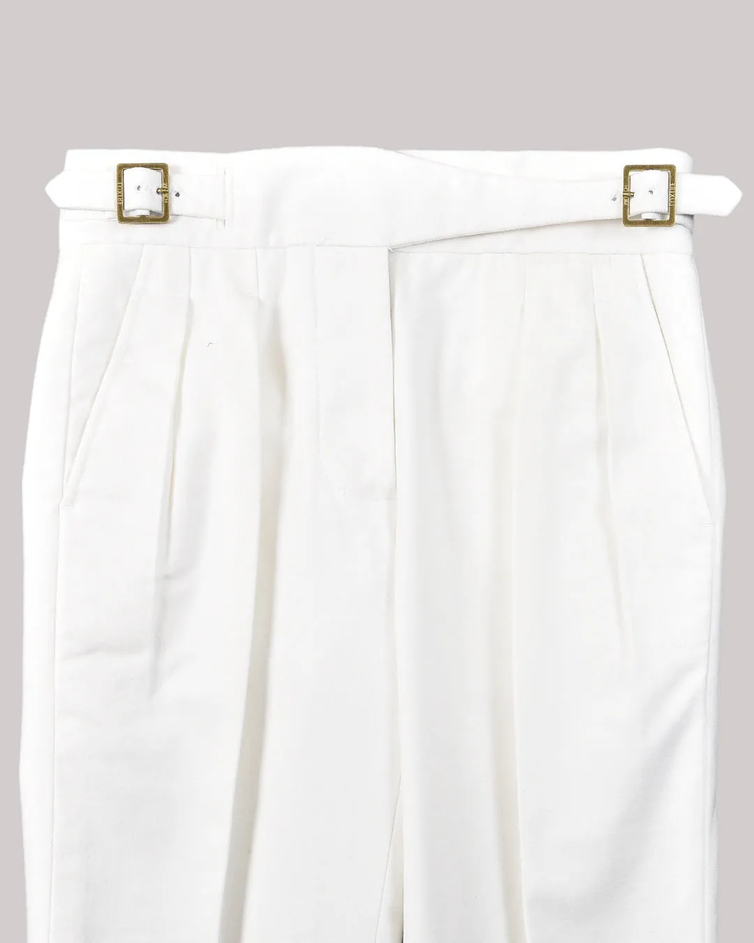 Gurkha Pant in Sondrio: Cream Heavy Moleskin