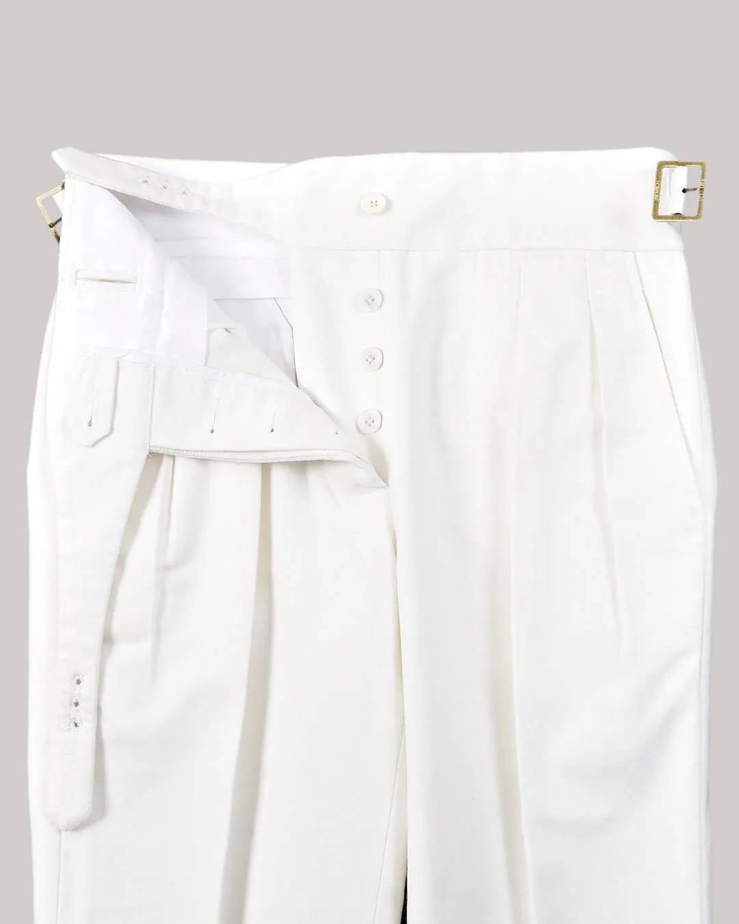 Gurkha Pant in Sondrio: Cream Heavy Moleskin