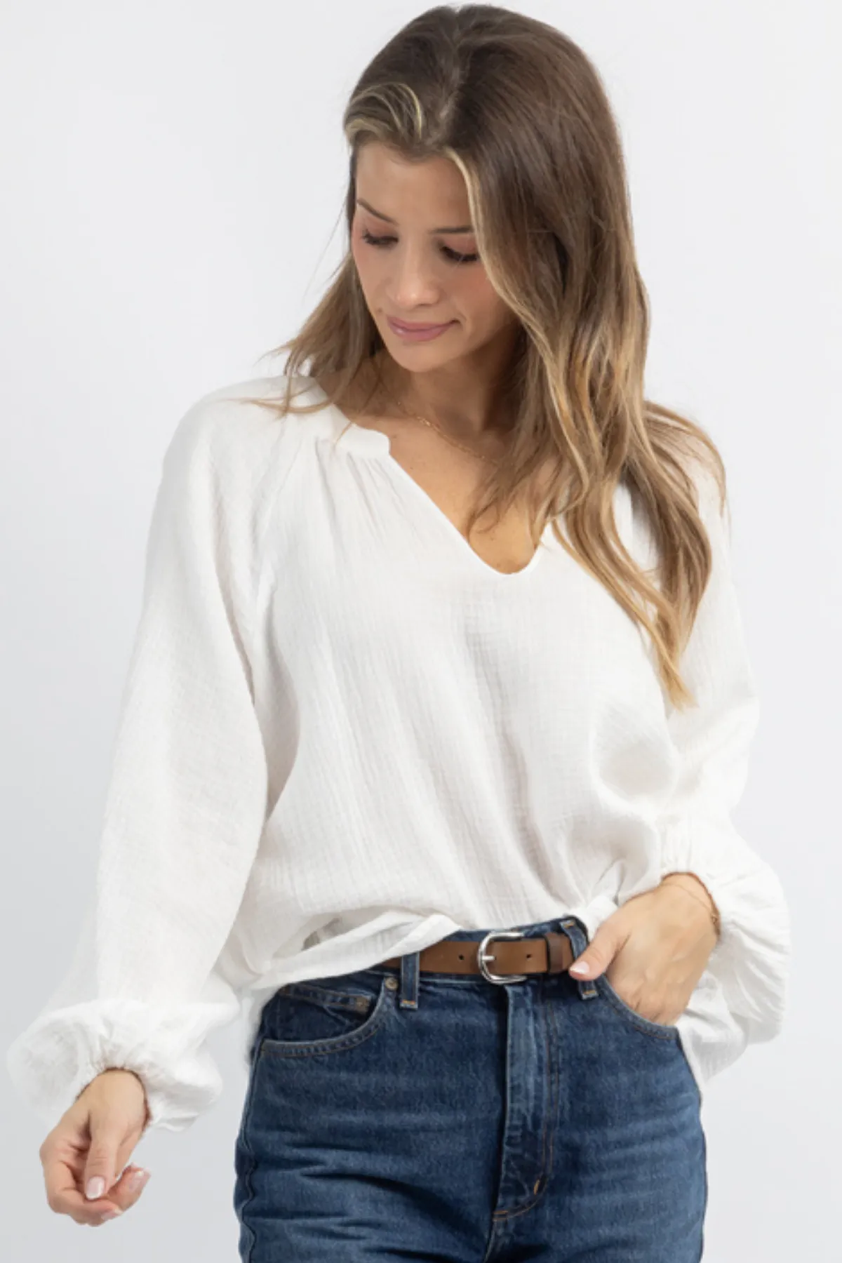 HAVEN IVORY RELAXED BLOUSE