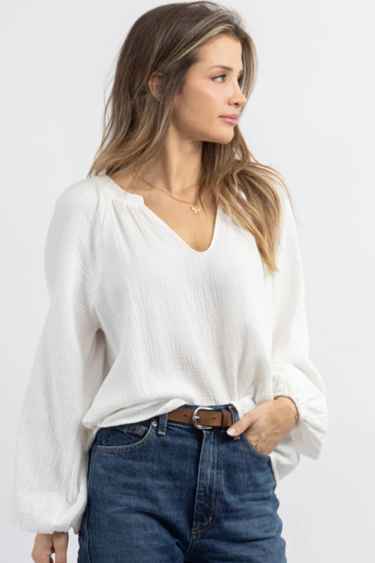 HAVEN IVORY RELAXED BLOUSE