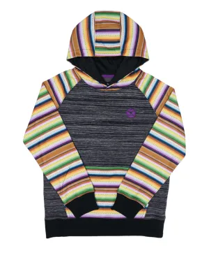 Hooey Youth "Catalina" Black Space Dye Serape Hoodie HH1167BKSP-Y