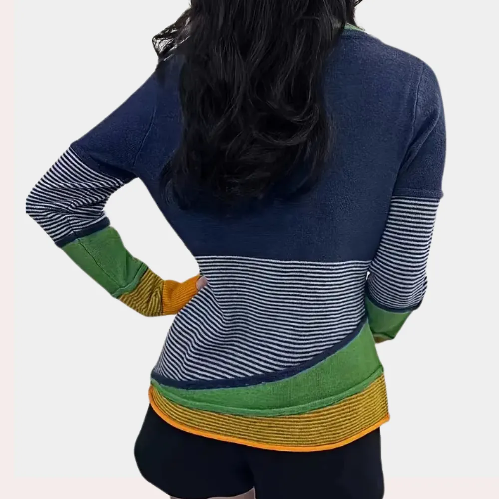 Ivyshape | Comfortable Striped Sweater for Women