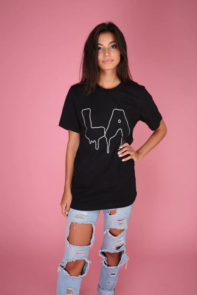 LA Drip Black Graphic Unisex Tee