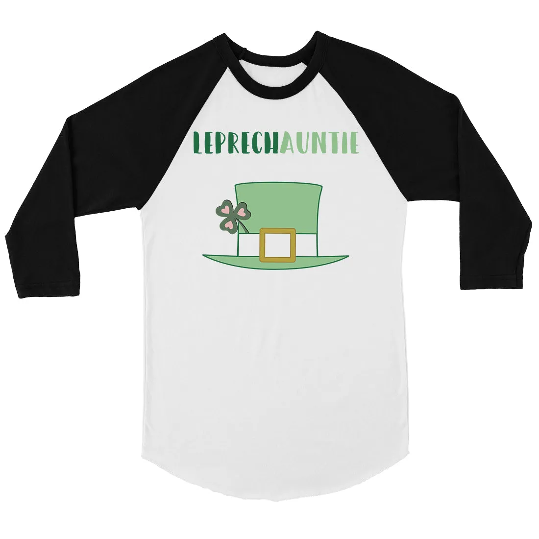 Leprechauntie Aunt Womens Baseball Tee Shirt Funny Irish Aunts Gift