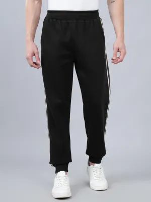 Men's Black Striped Winter Track Pant