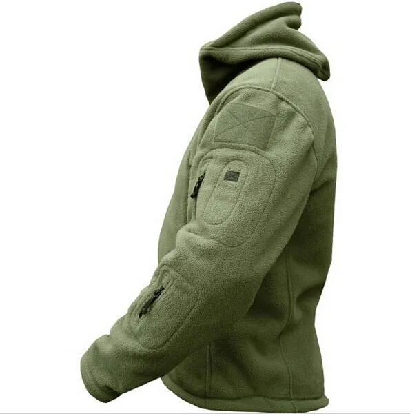 Military Man Fleece Tactical Softshell Jacket Polartec Thermal Polar Hooded Outerwear Coat Army Clothes