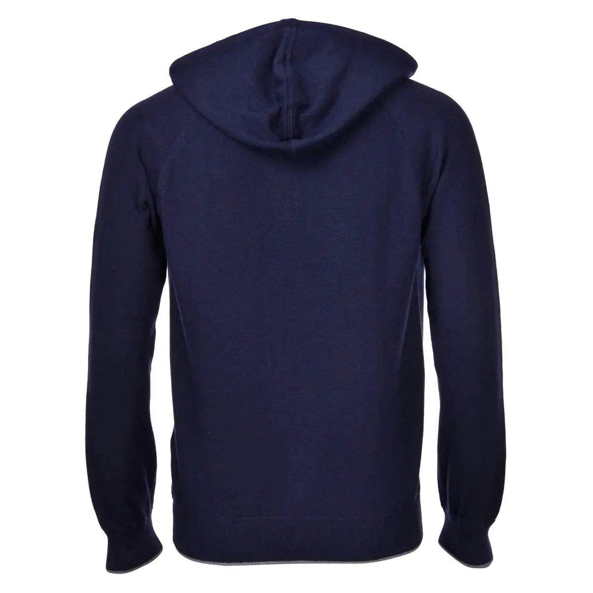 Navy Lightweight Cotton Cashmere Full Zip Hoodie