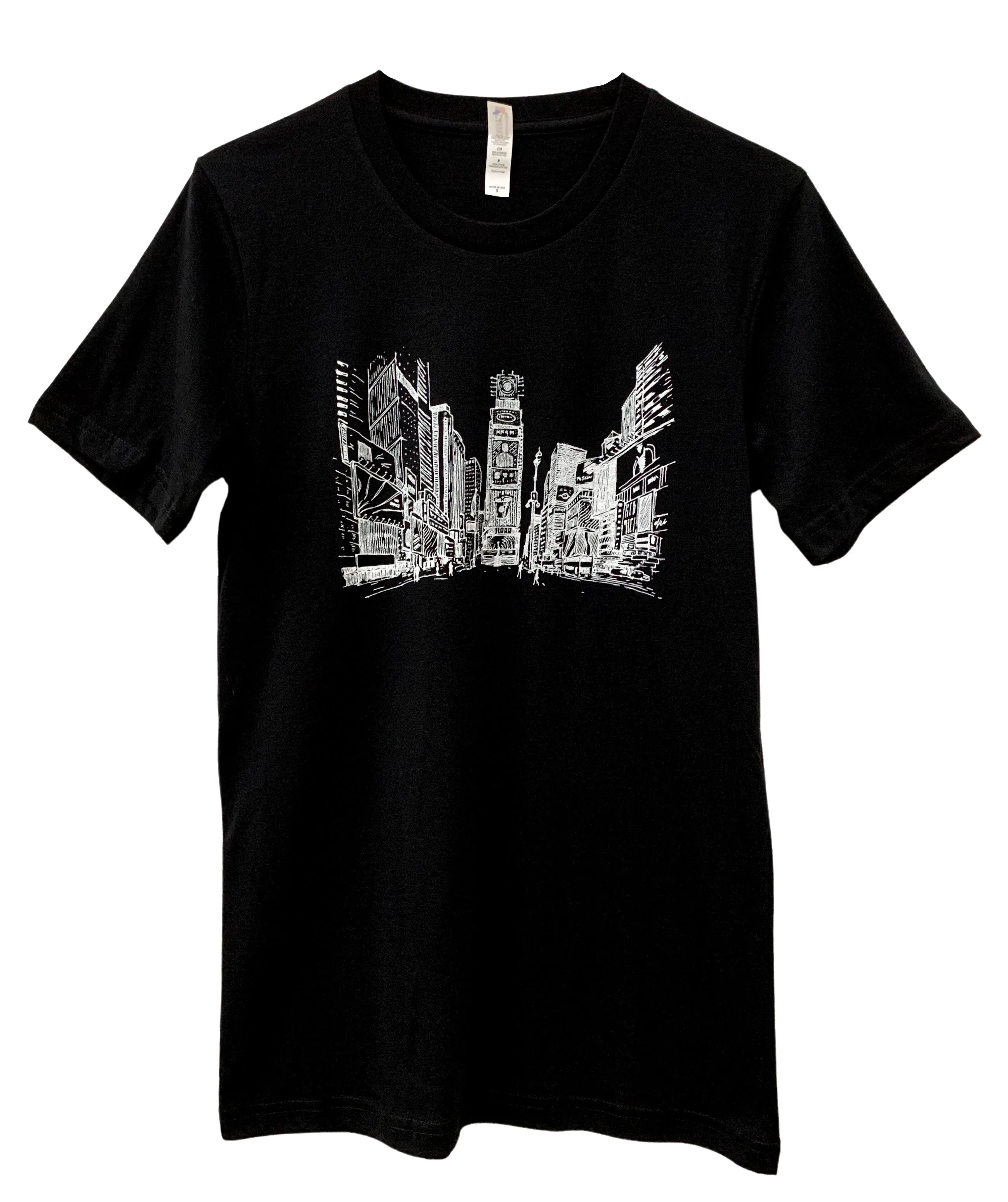 New York Times Square Black Graphic Unisex Tee