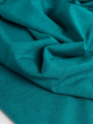 Organic Cotton   Tencel Stretch Knit Jersey - Peacock