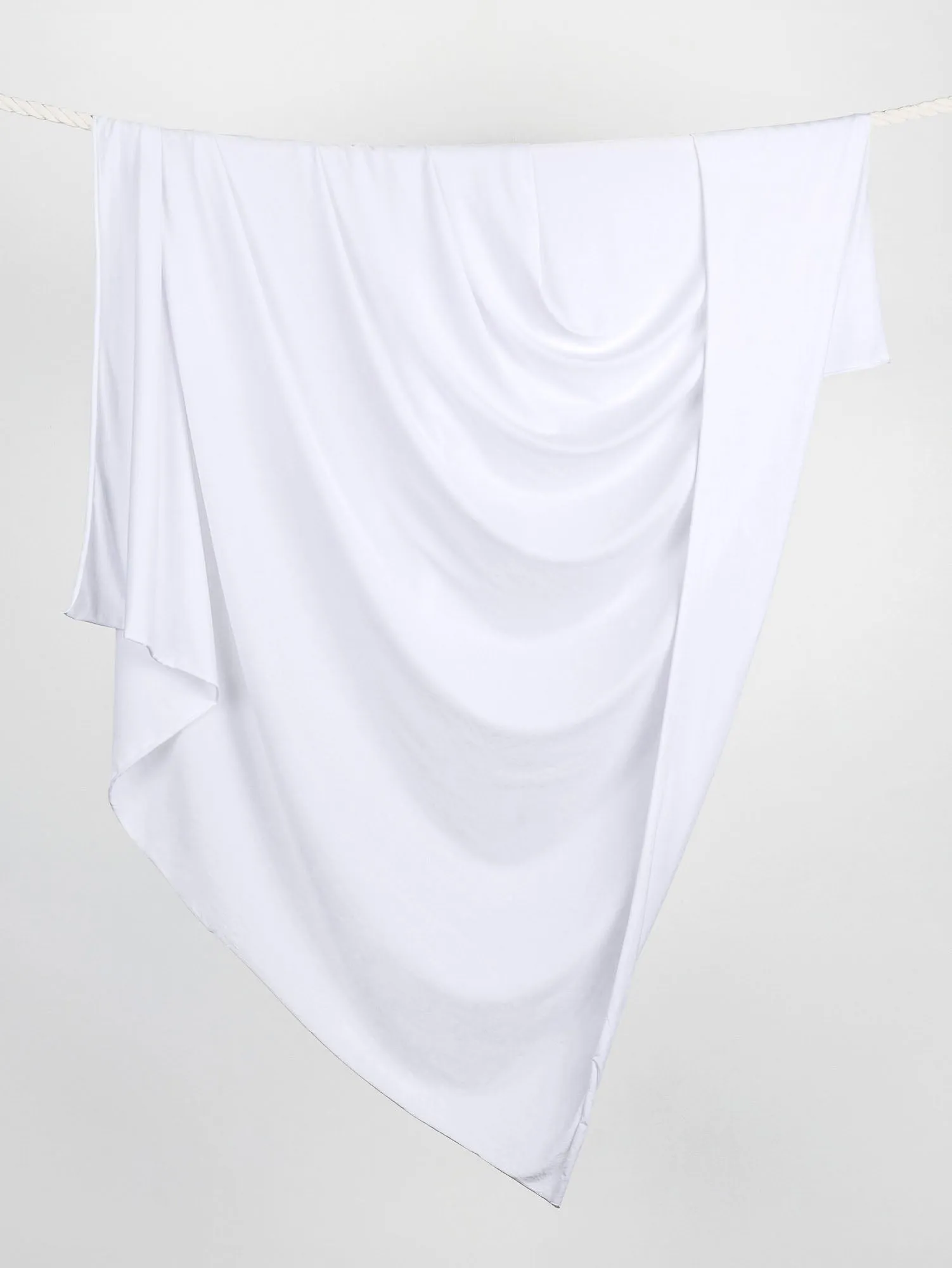 Organic Cotton   Tencel Stretch Knit Jersey - White - Swatch