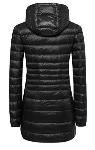 Orolay Women's Winter Outwear Light Coat Hooded Down Jacket Black S(Standard US Size)