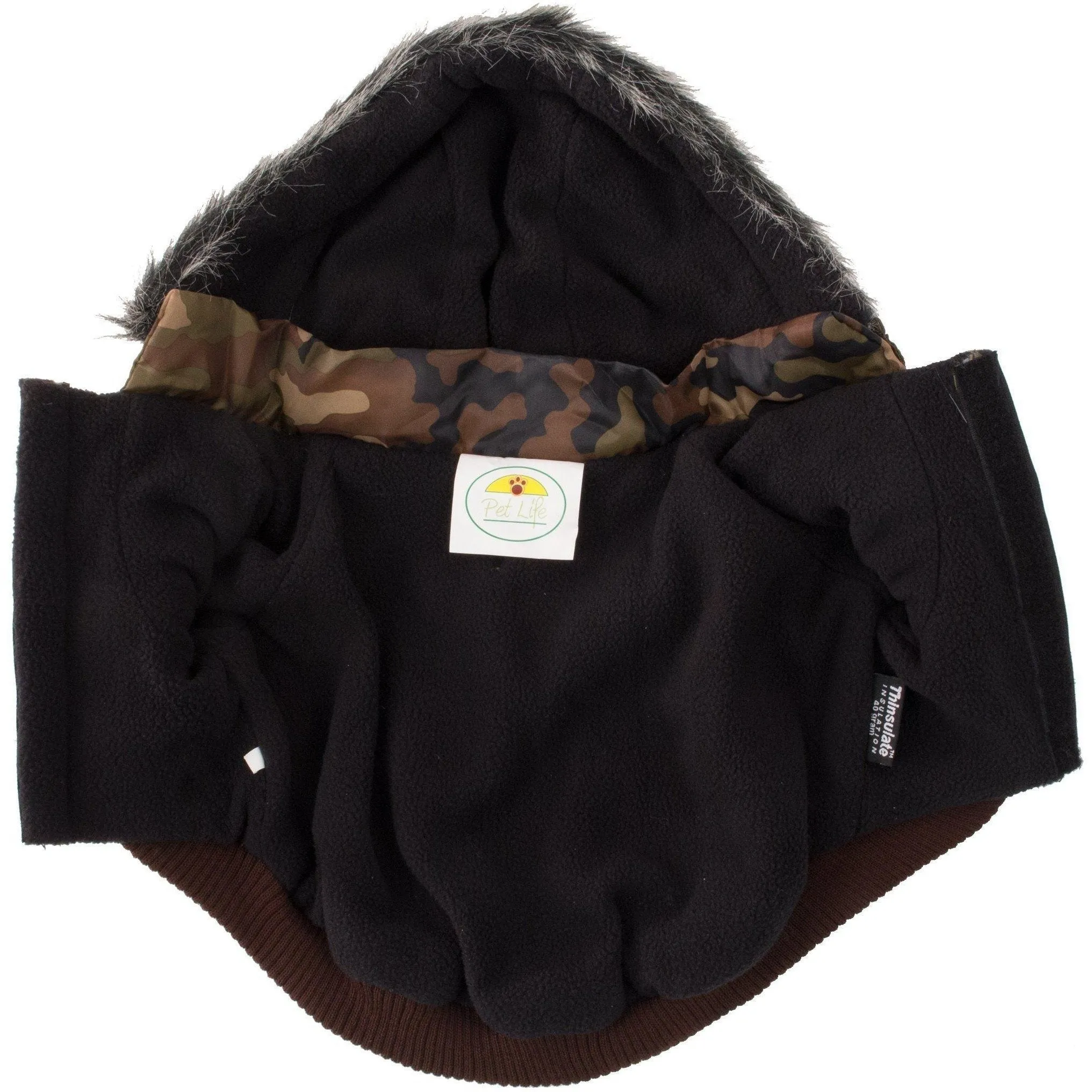 Pet Life ® Classic Metallic Fashion 3M Insulated Dog Coat Parka  w/ Removable Hood
