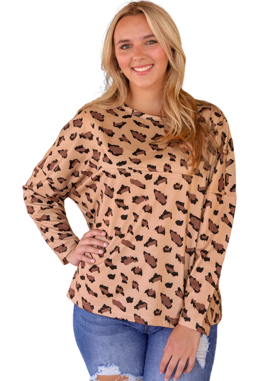 Print Stitching Loose Long Sleeve Top