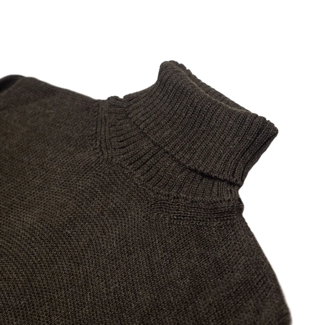 "Peat" brown alpaca & silk rollneck sweater (Exclusive)