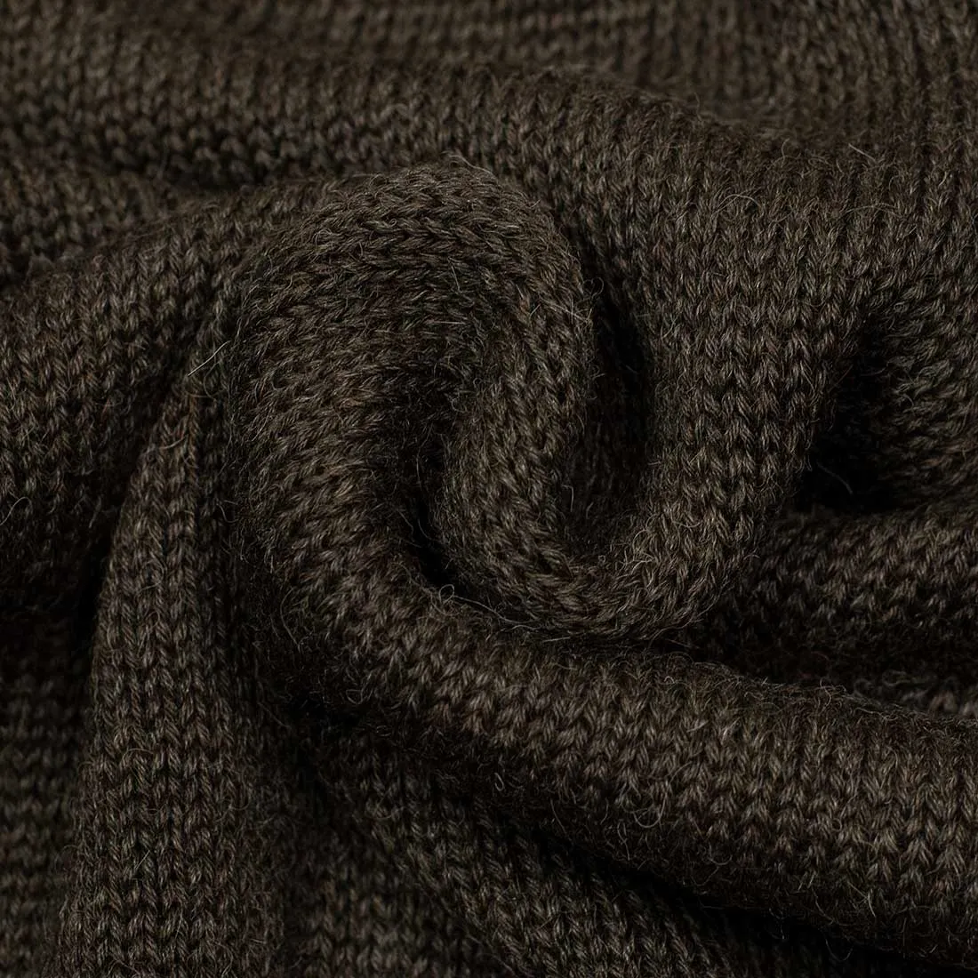 "Peat" brown alpaca & silk rollneck sweater (Exclusive)