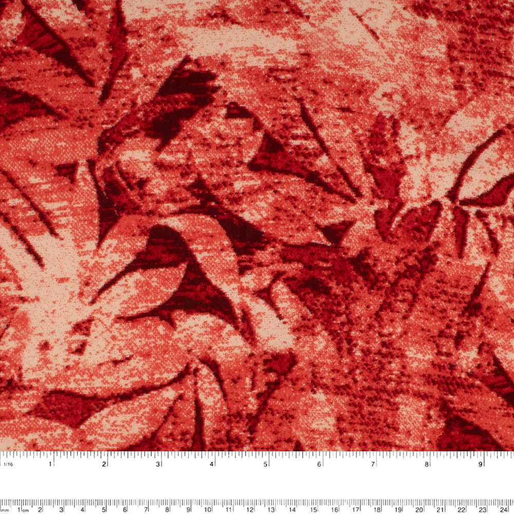 Rayon Voile Print - ELOINE - Leafs - Red