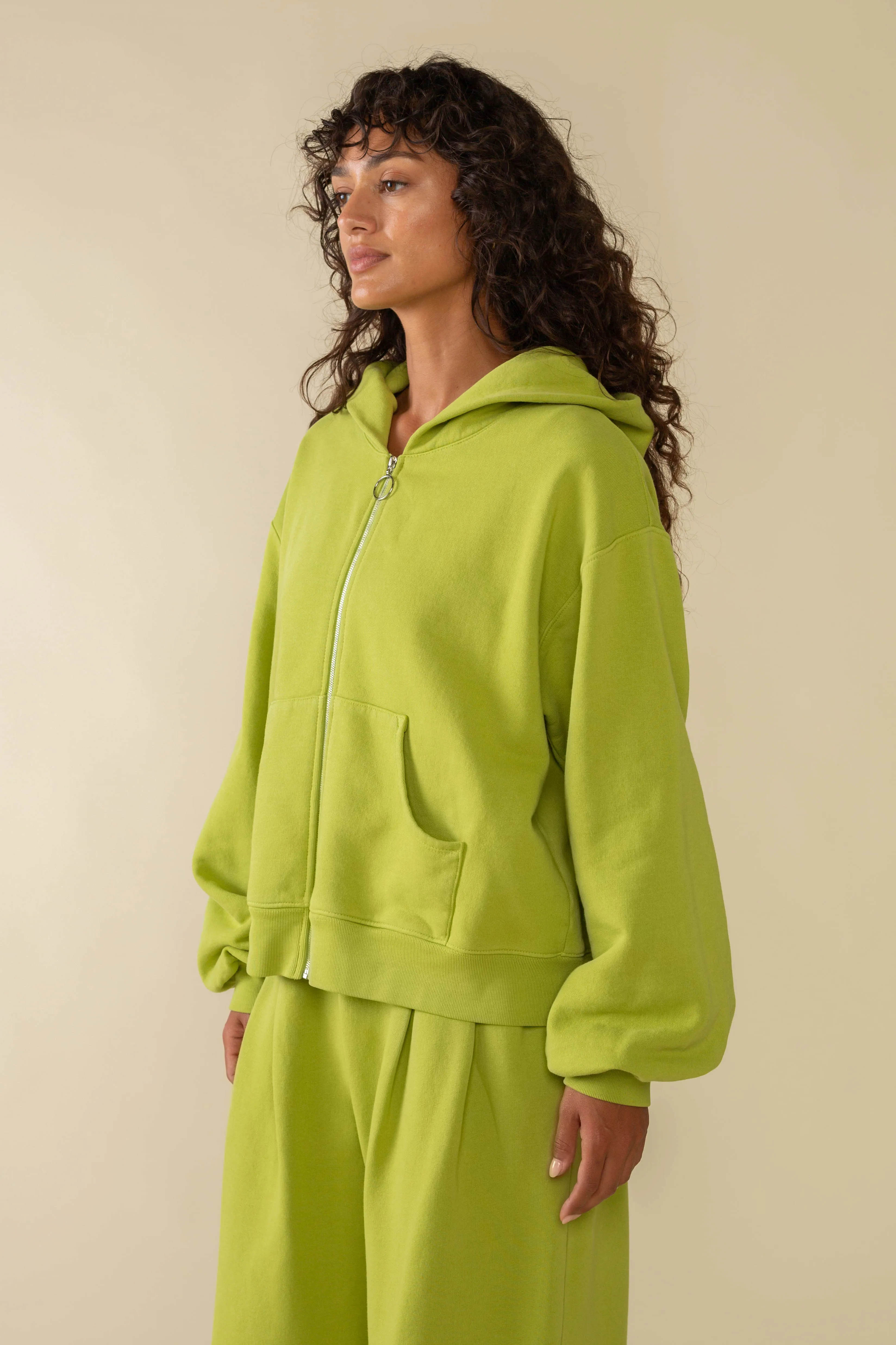 Relaxed Garment Dye Zip Hoodie