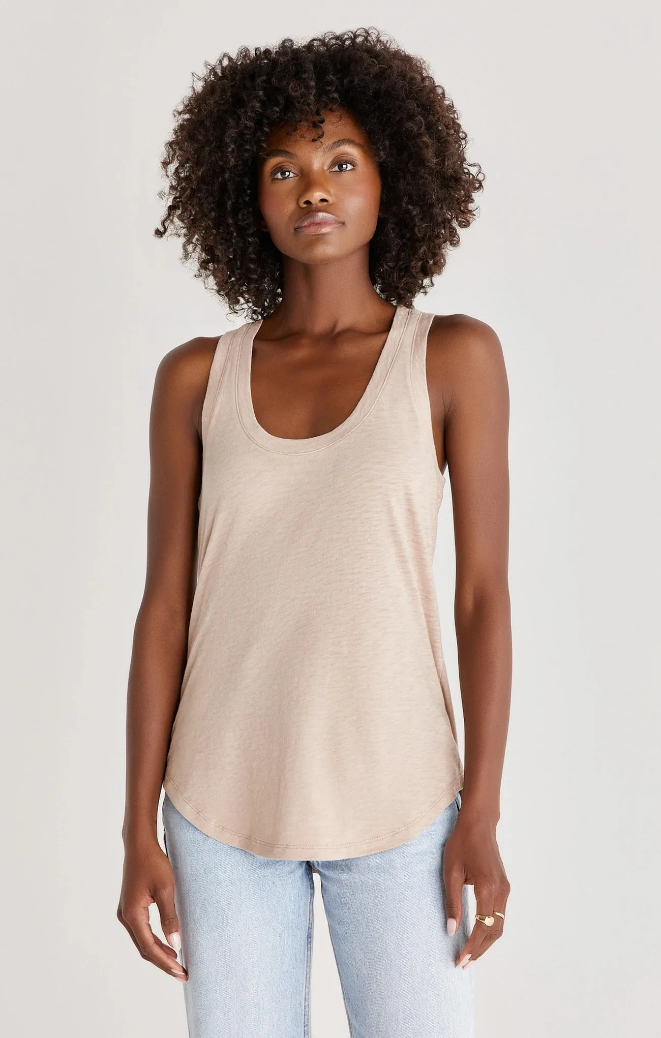 Relaxed Slub Tank| Frappe, Black