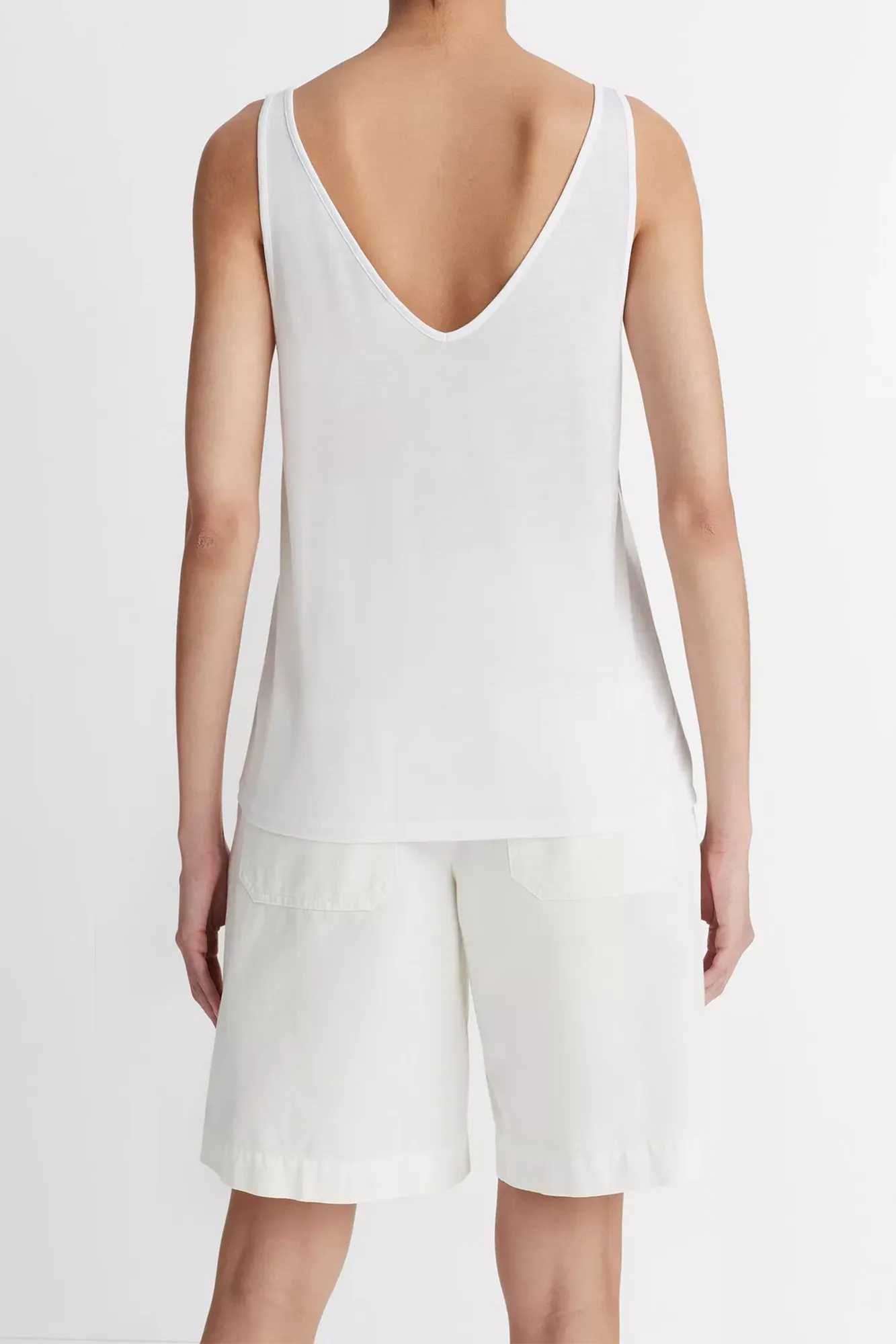 Relaxed V-Neck Tank Optic White