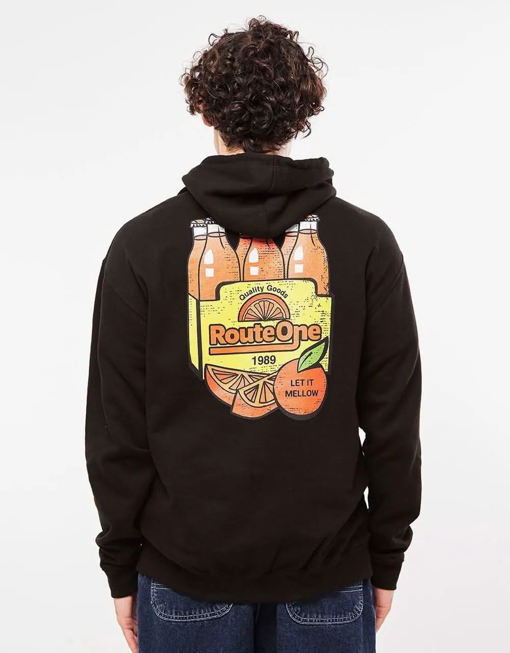 Route One Orange Soda Pullover Hoodie - Deep Black