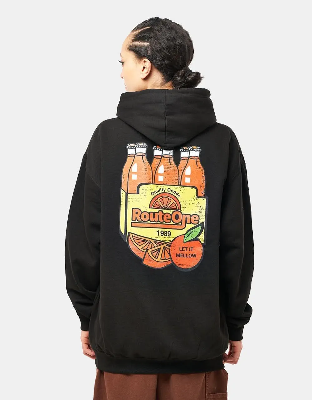 Route One Orange Soda Pullover Hoodie - Deep Black