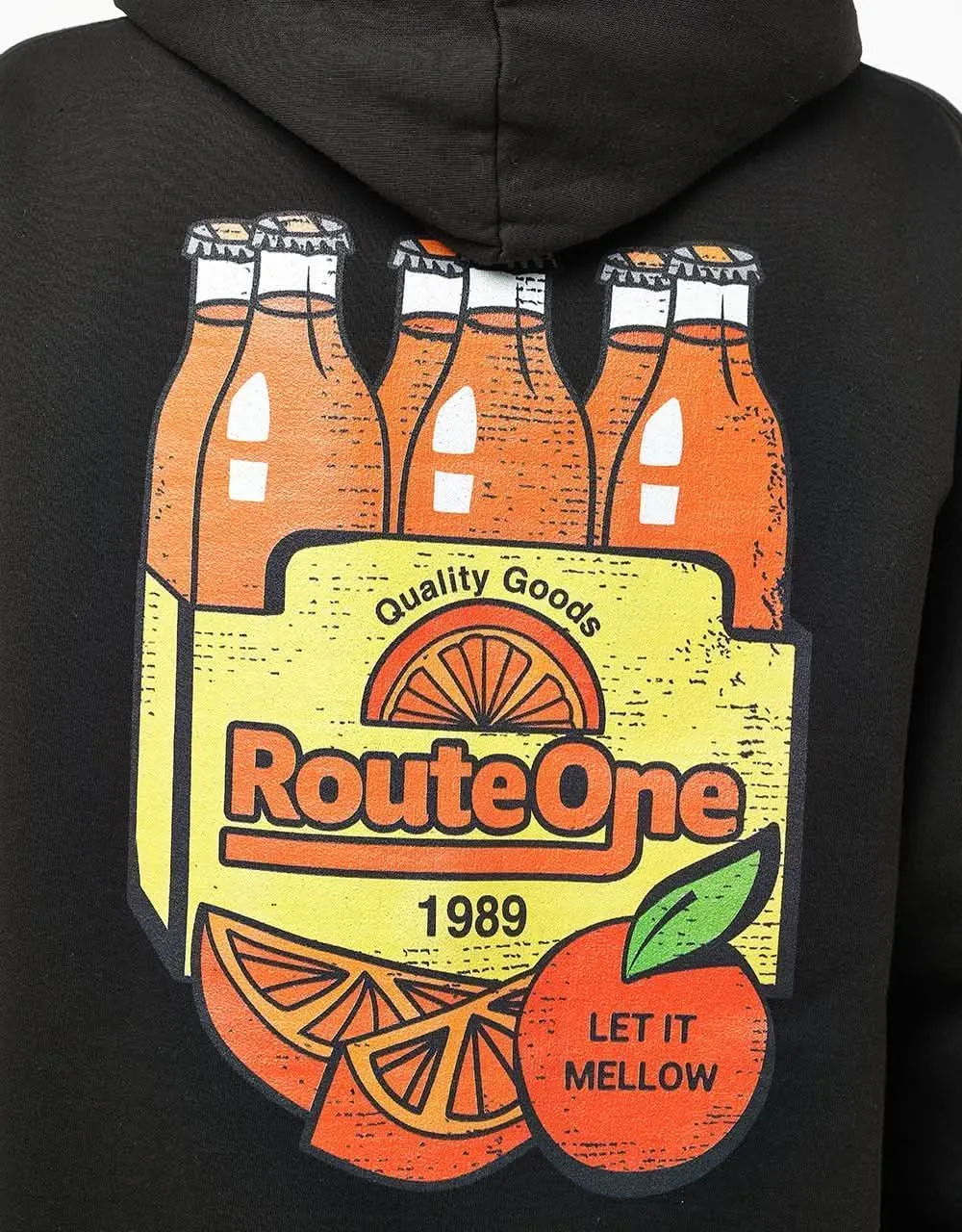 Route One Orange Soda Pullover Hoodie - Deep Black