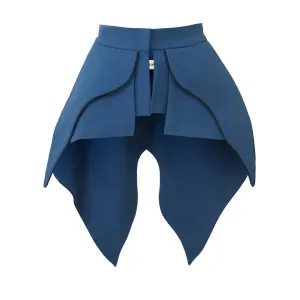 Sculpted Peplum Belt Blue