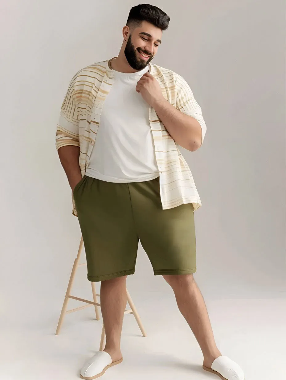 Solid Cotton Plus Size Shorts