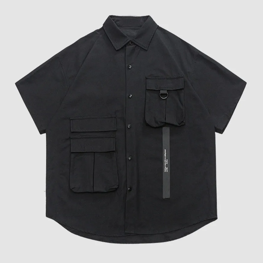 Solid Multi-Pocket Shirts