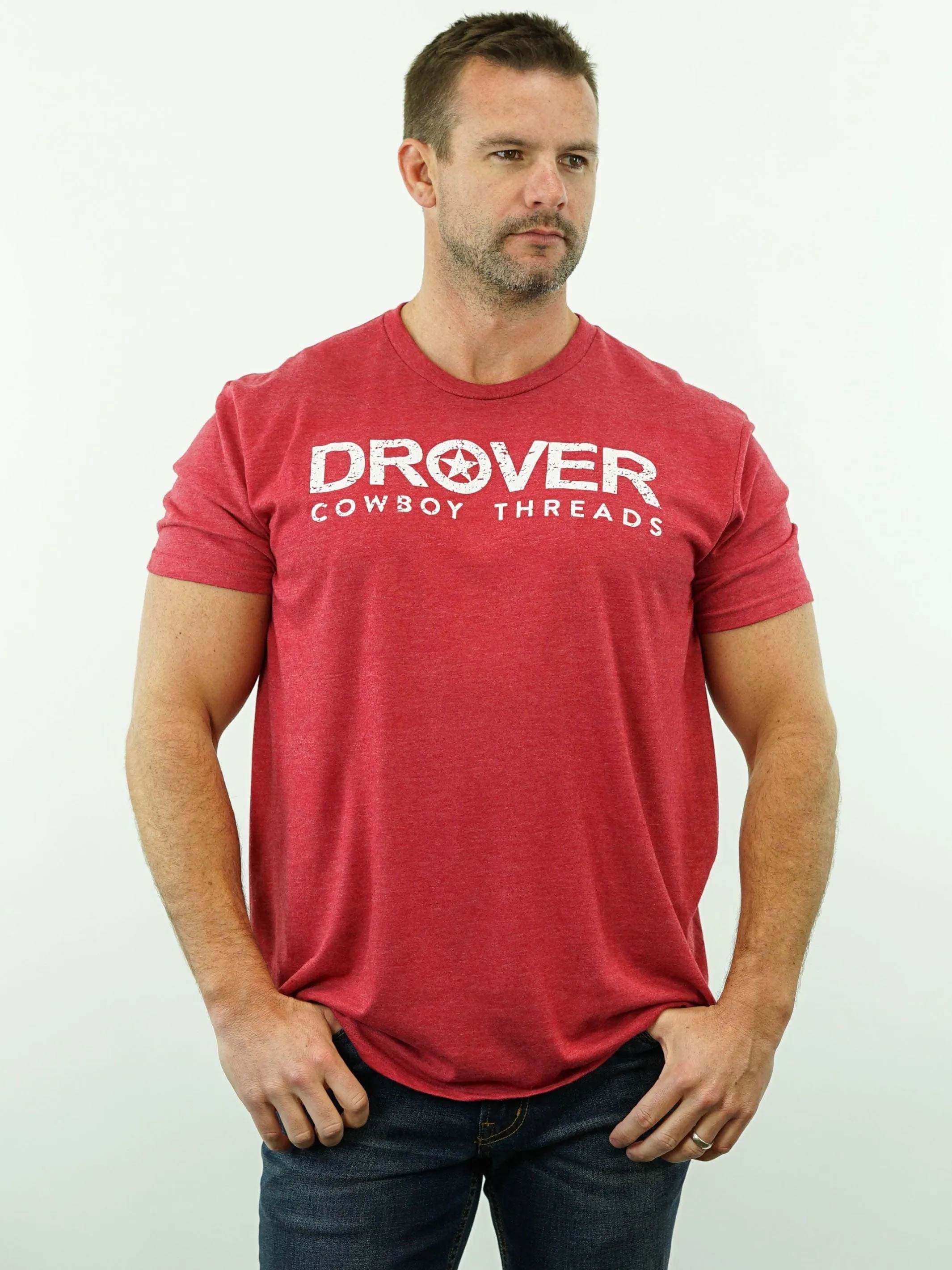 T-Shirt - Drover Cowboy Threads - Red Heather