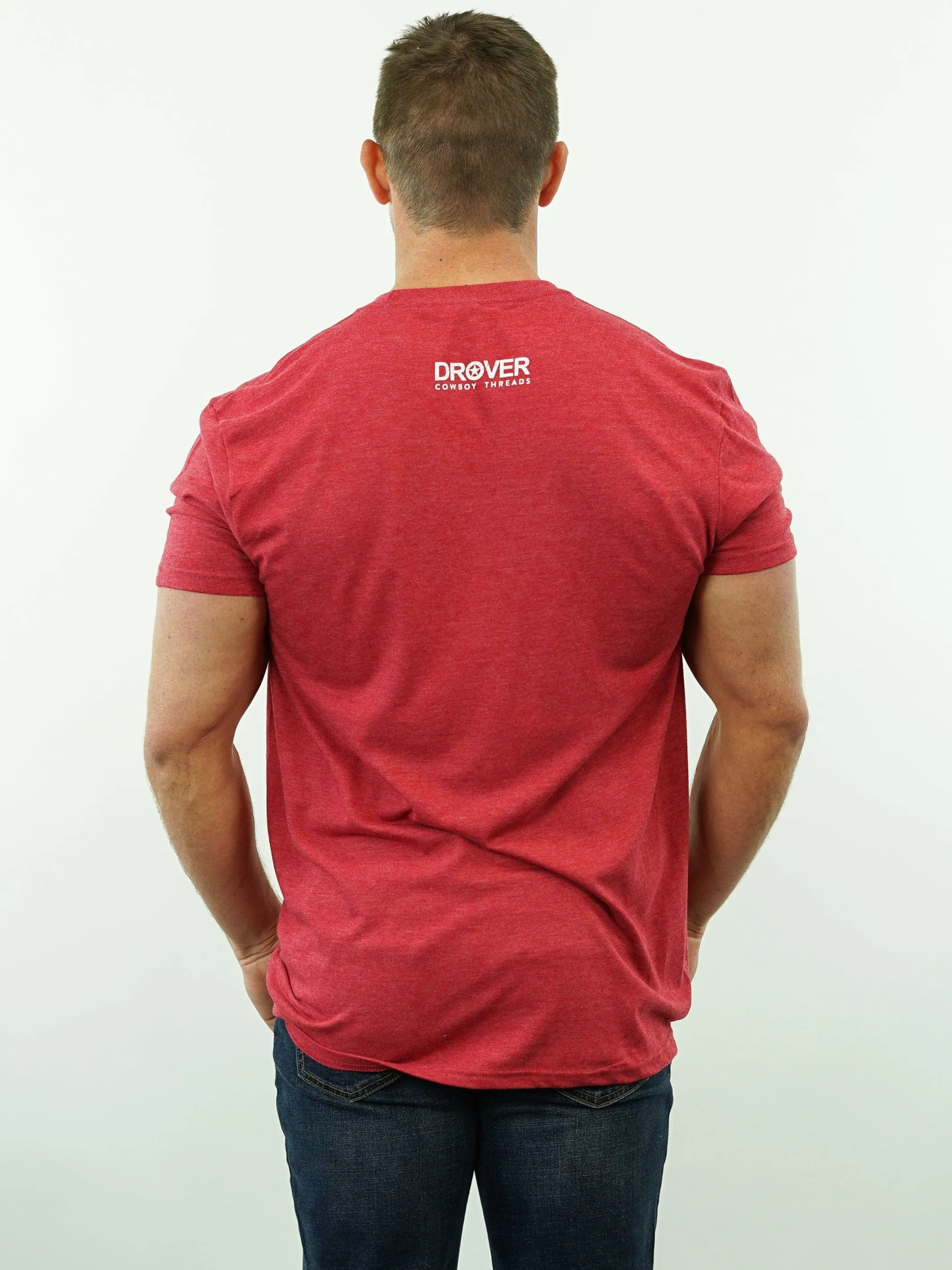 T-Shirt - Drover Cowboy Threads - Red Heather