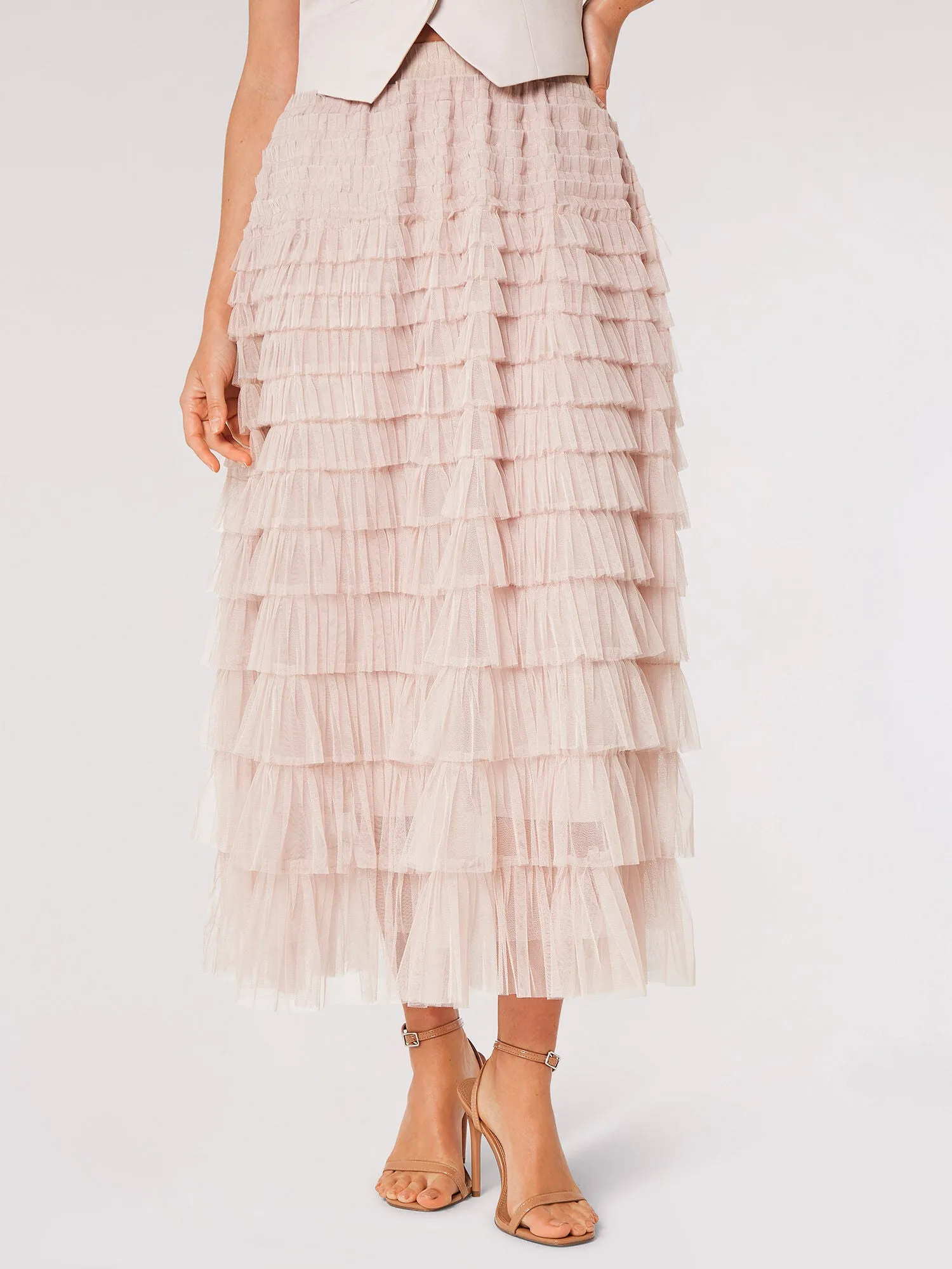 Tulle Layered Midi Skirt