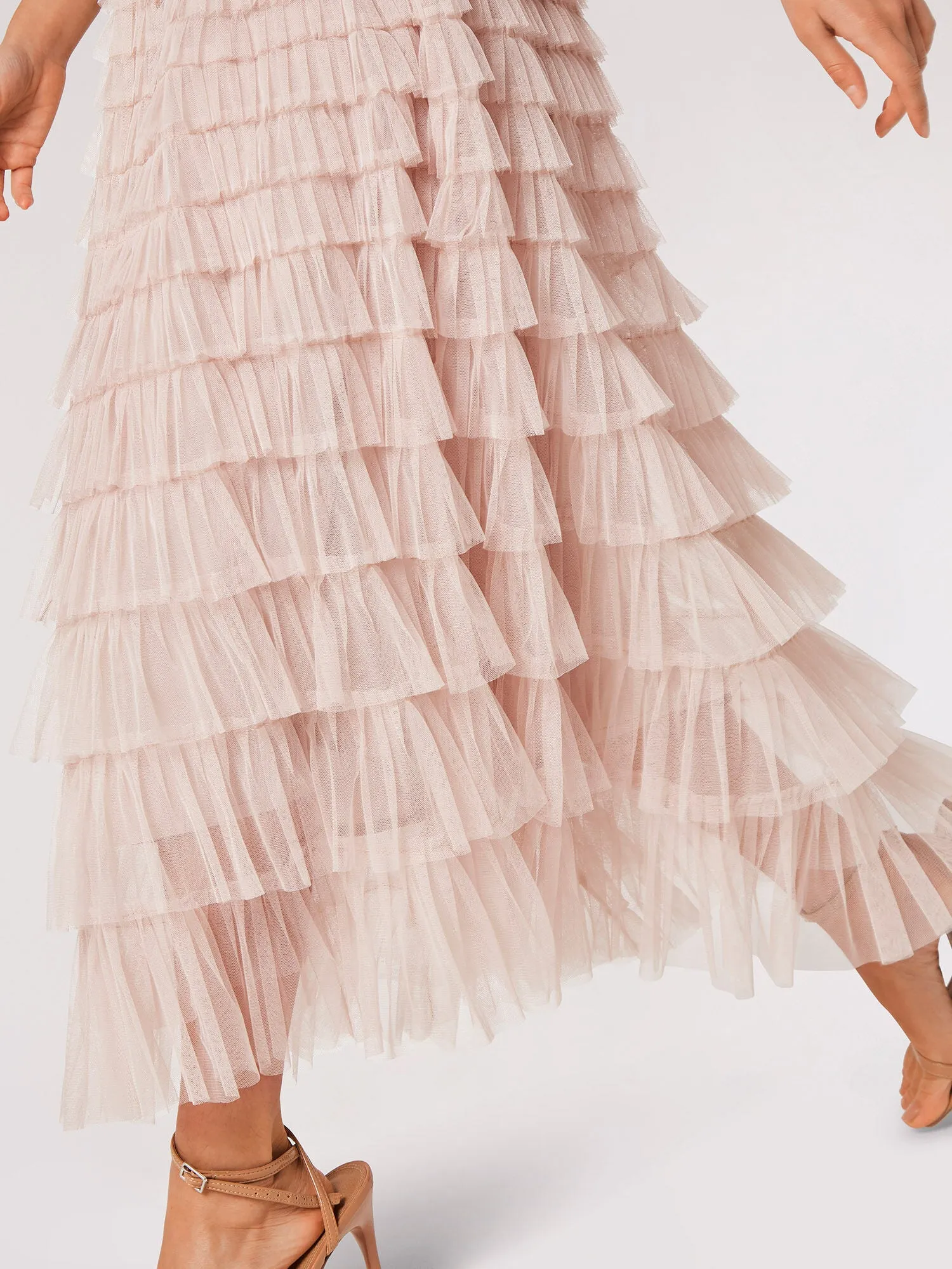 Tulle Layered Midi Skirt